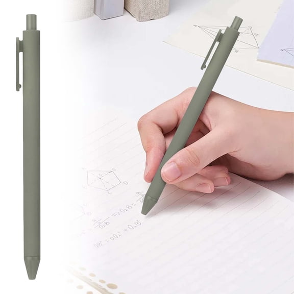 1Pcs 0.5mm Matte Morandi Green Gel Ink Click Pen,5.71in Retractable Fine Point Ballpoint, Long Lasting Smooth Writing Pen For Creative Scrapbooking & Daily Memo Logging