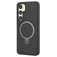 thumbnail image 3 of Funda para Samsung Galaxy S24 compatible con MagSafe Kickstand, TPU + PC, cubierta para teléfono con textura de fibra de carbono, 3 of 5