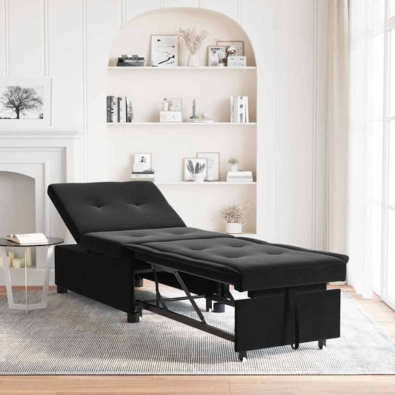vidaXL Sofa Bed Black 67 x 194 x 38 cm Velvet