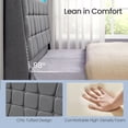 thumbnail image 6 of LEDREM Queen Floating Bed Frame with LED Lights, Upholstered Tufted Storage Headboard, Charging Station, Noise-Free, No Box Spring, Light Gray, 6 of 6