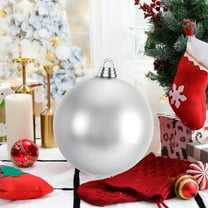 RBCKVXZ 150mm/6 Inch Shiny Silver Christmas Ball Ornaments, Christmas Hanging Plastic Shatterproof Ball Ornaments for Xmas Trees, Wedding Party, Holiday Decoration