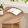 thumbnail image 6 of EDX Round Coffee Table, 2 Tier Coffee Table with Storage, for Living Room，Honey Brown, 6 of 6