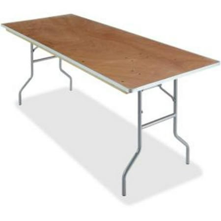 Iceberg Natural Plywood Rectangular Folding Table - Rectangle Top - Folding Base - 30