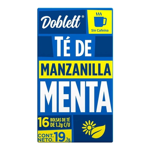 Té de manzanilla Doblett menta 16 bolsitas de 1.2 g c/u