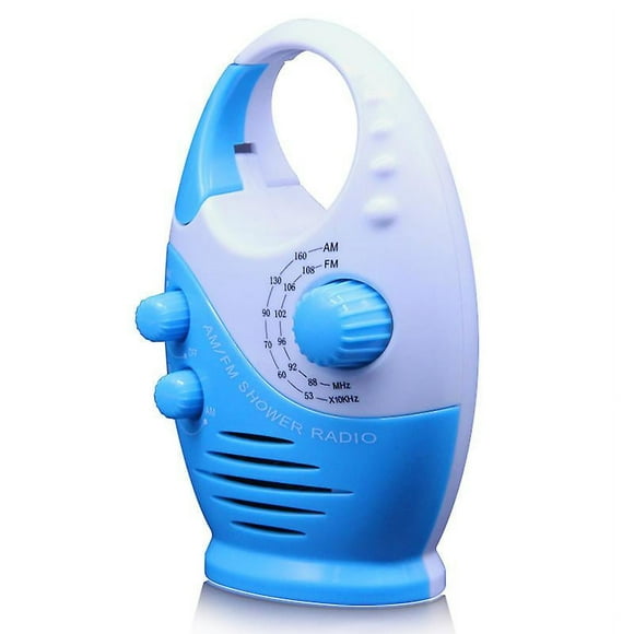 Shower Radio, Outdoor Waterproof Mini Bathroom Radio (Blue)