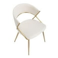 thumbnail image 5 of LumiSource Gold Steel, Cream Velvet Jie Dining Chair - Set of 2, 5 of 10