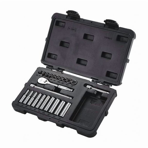 Westward 1/4" Drive Socket Set SAE 23 Pieces 5/32 in to 1/2 in , Chrome 53PN23