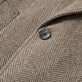thumbnail image 5 of IROINNID Men's Trench coat V-Neck Notch Lapel Long Sleeve Solid Color Casual Autumn And Winter Business Woolen Coat Double Breasted Lapel Mid Length Coat, 5 of 9