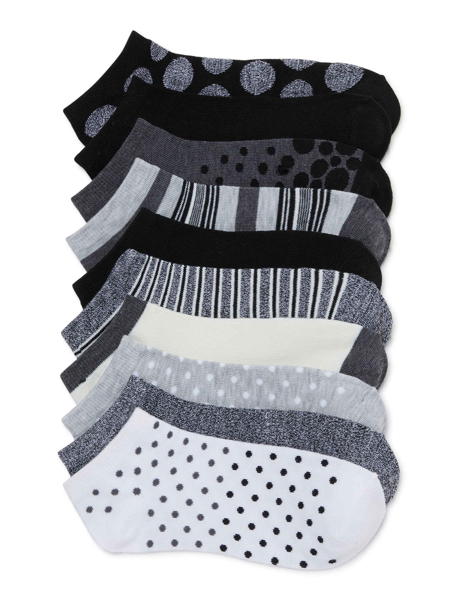 No Boundaries Women's Low-Cut Socks, 10 Pack