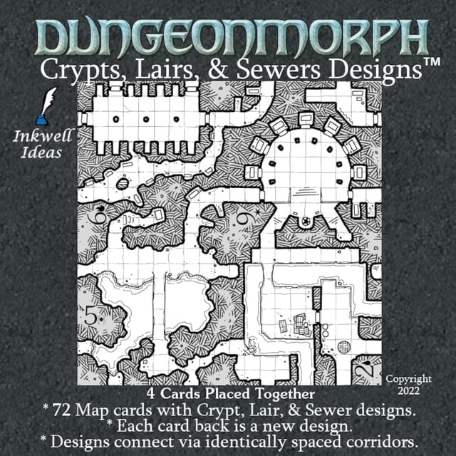 Juego de cartas Inkwell Ideas DungeonMorph Crypts, Lairs, & Sewers
