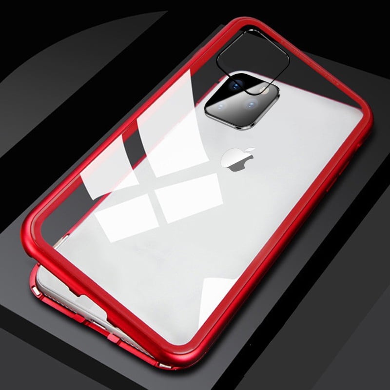 For Iphone 11 Magnetic Case Cover For Iphone 6 1 Inch Back Glass Phone Cases Red Walmart Com Walmart Com