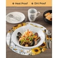 thumbnail image 3 of 15 Inch Round Placemats Set of 6, Farmhouse Sunflower Non Slip Heat Insulation PP Table Mats, Vintage Daisy Butterflies Gray Wood Washable Place Mats for Kitchen Dining Party Table Decor, 3 of 7