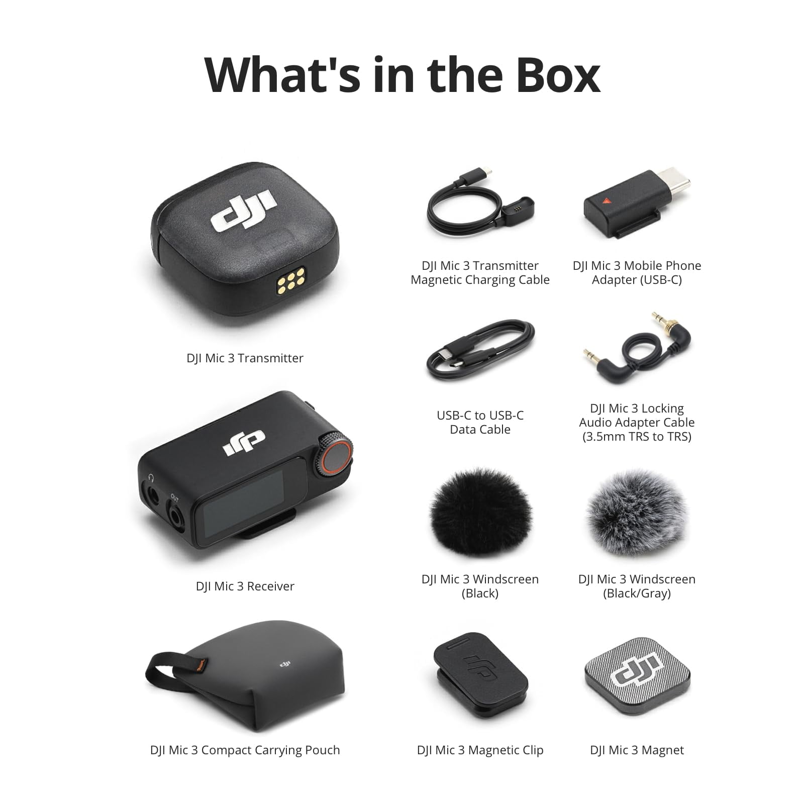 DJI MIC 3 ワイヤレスマイク＊Audio Adapter Cableなし DJI DJI Mic 3 (1 TX + 1 RX) Advanced Mini Wireless Microphone