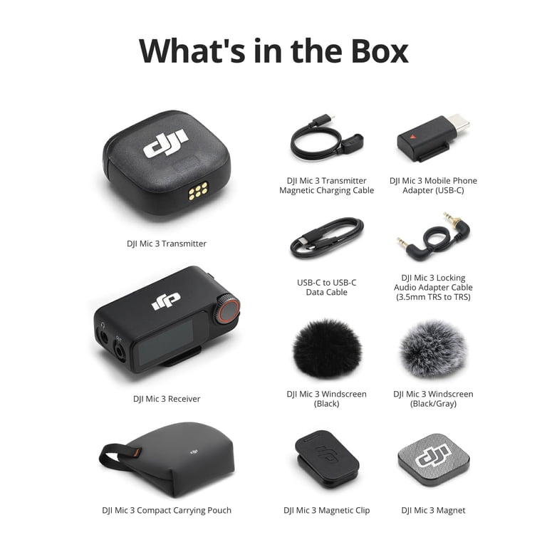 DJI DJI Mic 3 (1 TX + 1 RX) Advanced Mini Wireless Microphone