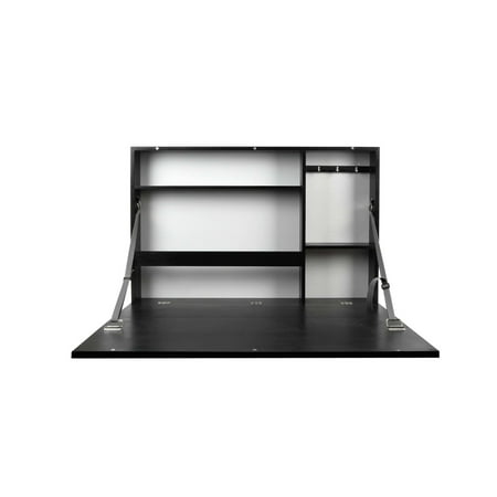 Prinz Wall-Mounted 36 X 24 Black Folding Desk with Chalkboard