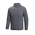 thumbnail image 4 of Men's Turtleneck Sweater Slim Fit Knitted Pullover Classic Solid Color Lightweight Top Spring Fall Winter Business Casual Layering Wear 3XL, 4 of 6