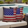 thumbnail image 5 of Independence Day Pillow Covers 2 Pack Retro USA Flag Patriotic Vintage Pillowcase Waterproof Outdoor Throw Pillow Cover for Patio Garden Square Cushion 16”x16”, 5 of 9