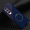 thumbnail image 1 of Allytech Galaxy Z Fold5 Mangetic Case, Z Fold5 Cover, Carbon Fiber Slim Fit Lightweight Anti-Slip Shockproof Anti-Scratch Shockproof Phone Case for Samsung Galaxy Z Fold5 5G - Blue/Purple, 1 of 7
