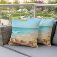 thumbnail image 4 of Outdoor Pillow Covers Pack of 2, Summer Beach Ocean Starfish Conch Waterproof Throw Pillowcase Cushion Cases, Marine Theme Sea Shell Decorative Pillow Cover for Couch Sofa Home Bed Patio, 4 of 9