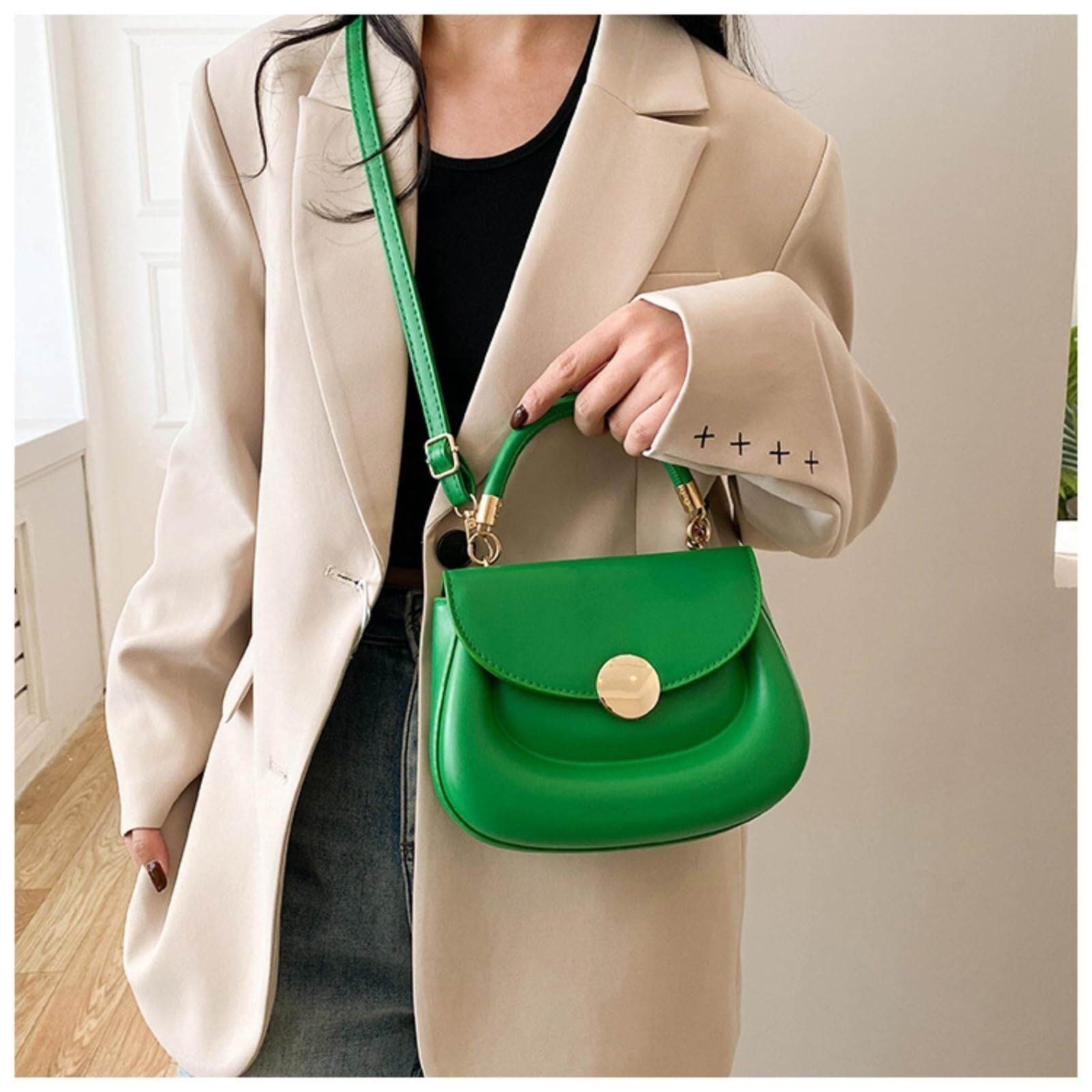 Crossbody Purse for Women Small Crossbody Bags Trendy Leather with Adjustable Shoulder Strap for Backpack Travel