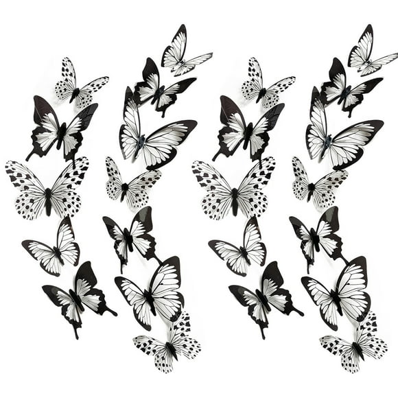 EGNMCR Wall Stickers, Cute Stickers 24pcs Decal Wall Stickers Home Decorations Black White wall Sticker