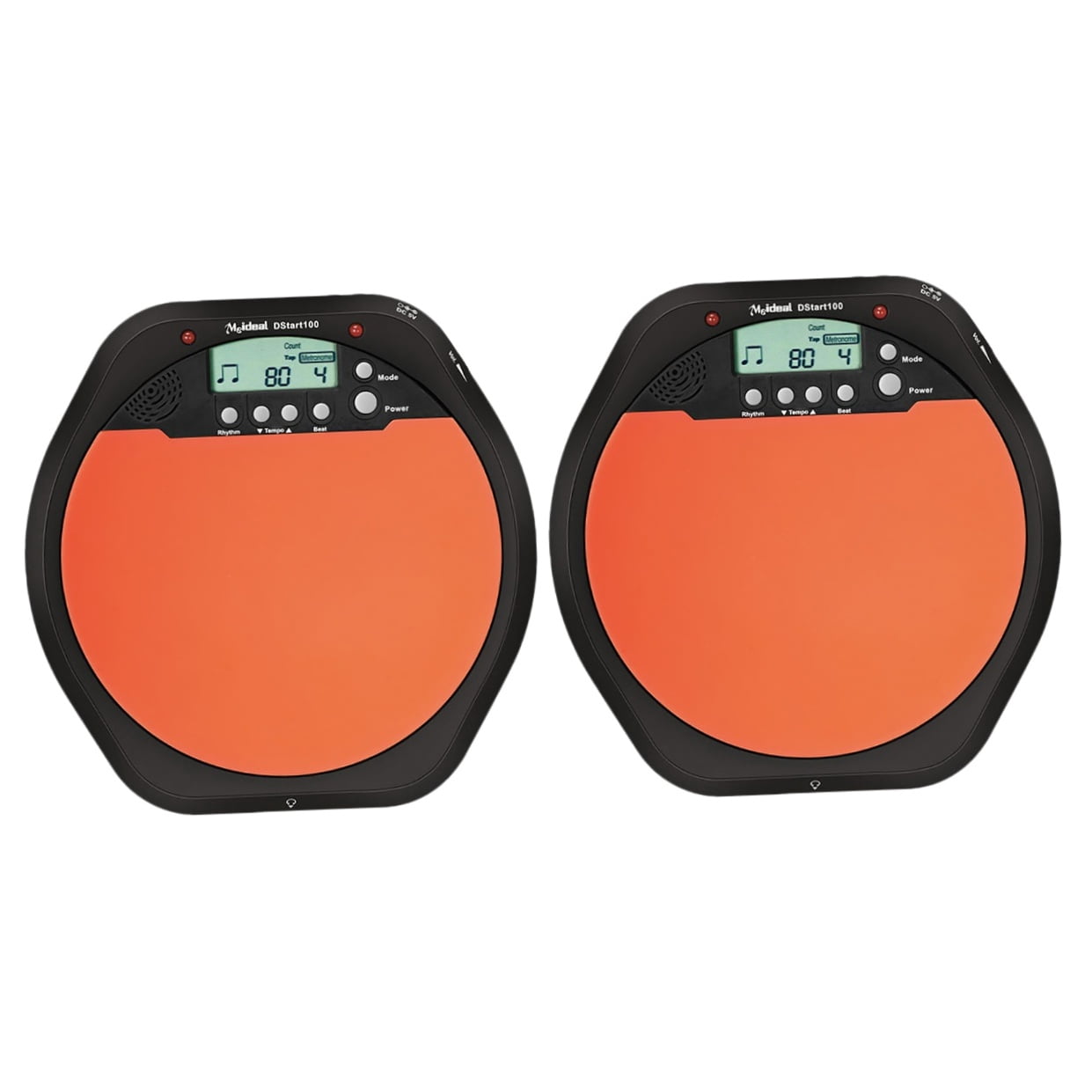 2 PCS Metronome Kit Drum Training Pad Practice Tools Orange