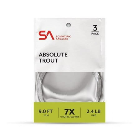 UPC: 0840309134286 | Scientific Angler 1120032 9 ft. Absolute Trout Leader – Size 3X – Pack of 3
