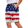 thumbnail image 2 of LONKITO Independence Day Mens Shorts Elastic Waist Lightweight Running Shorts with Pockets for Independence Day, Size 2XL, 2 of 6