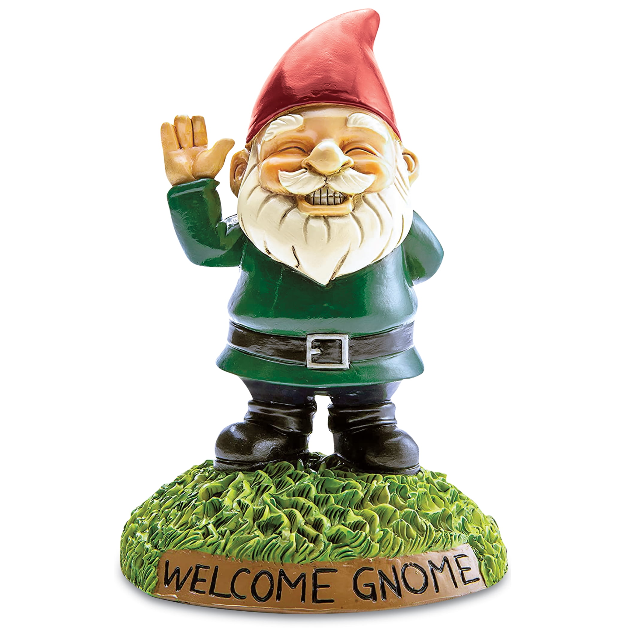 A5 Small Garden Gnome with Pink Flower  8 Inches Ceramic Decorative Use New 