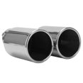 thumbnail image 4 of Tubo de escape de doble salida para coche plateado, tubo de acero inoxidable con boca recta, borde enrollado, entrada de punta de escape doble de 60mm, 4 of 8