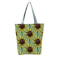 thumbnail image 2 of Canvas Tote Bag for Women Sunflower Grocery Bags Large Capacity Zippered Shoulder Bag Fashion Shopping Bag with Short Handle Blue, 2 of 7