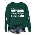 thumbnail image 5 of Wangmeiwg Women's Sweatshirts Women's Hoodies Sweatshirt Fashion Casual Round Neck God Letter Printed Apparel Green XL, 5 of 5