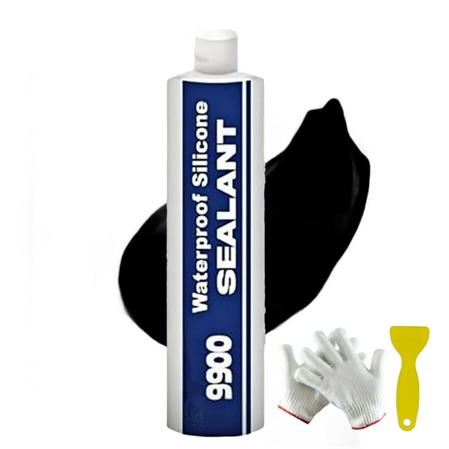 Scellant Structural Super Collant Polyvalent, Adhésif Imperméable 9900 Colle Scelleuse - Résistant aux UV, Composite d'Étanchéité Puissant, Adhésif Multi-Surfaces pour Toit Salle de Bain Carrelage (Noir)