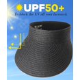 thumbnail image 4 of Womens Straw Sun Visor Hat Foldable Beach Visors Hat for Women, 4 of 6