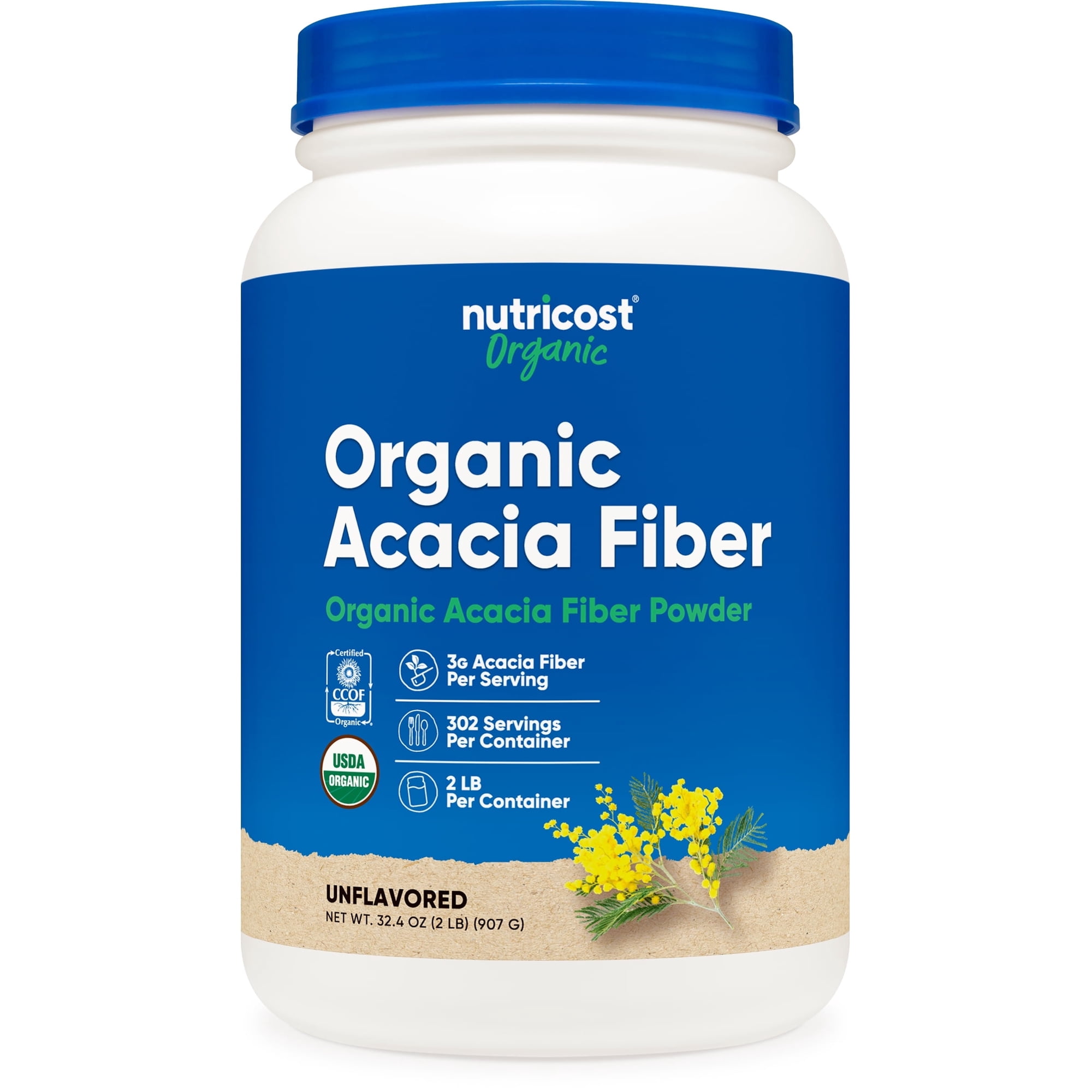 Nutricost Organic Acacia Fiber Powder Supplement (2 LB) - Non-GMO, Gluten Free