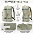 thumbnail image 5 of SYCNB Large Travel Backpack for Women & Men, Airline-Approved Carry-On Personal Item Bag, Waterproof Essentials Weekender overnight Backpacks for Work Business Trips, Olive Green, 5 of 7