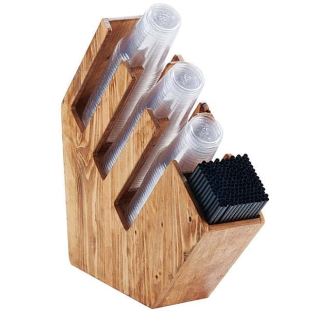 Cal Mil 2051-99 Madera Cup Lid & Straw Holder - Brown