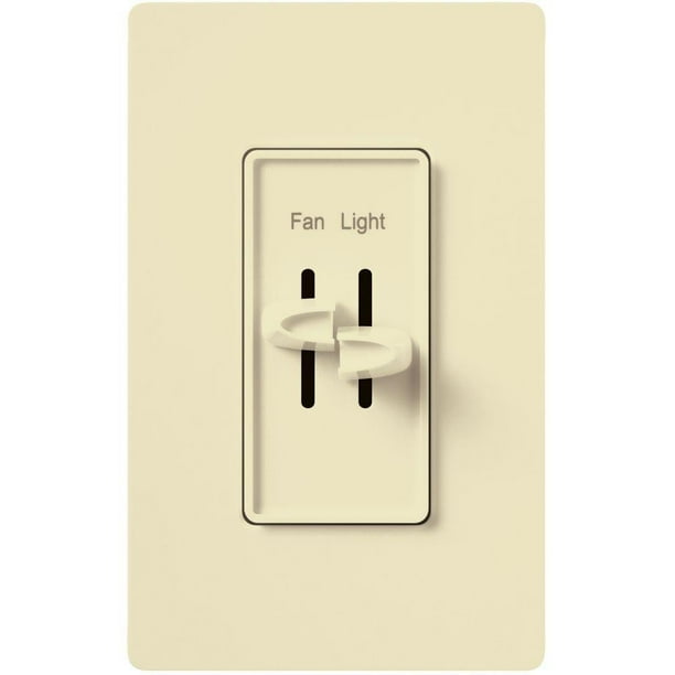 Control de Ventilador y Luz Lutron Skylark de 3 Velocidades 1.5 Amp Almendra