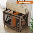 thumbnail image 6 of AOILE Dog Crate Furniture with Sliding Barn Door, Flip Top Dog Crate End Table with Wheels, Indoor Dog Kennel Furniture with Removable Divider, Dog House with Wheels, 6 of 8