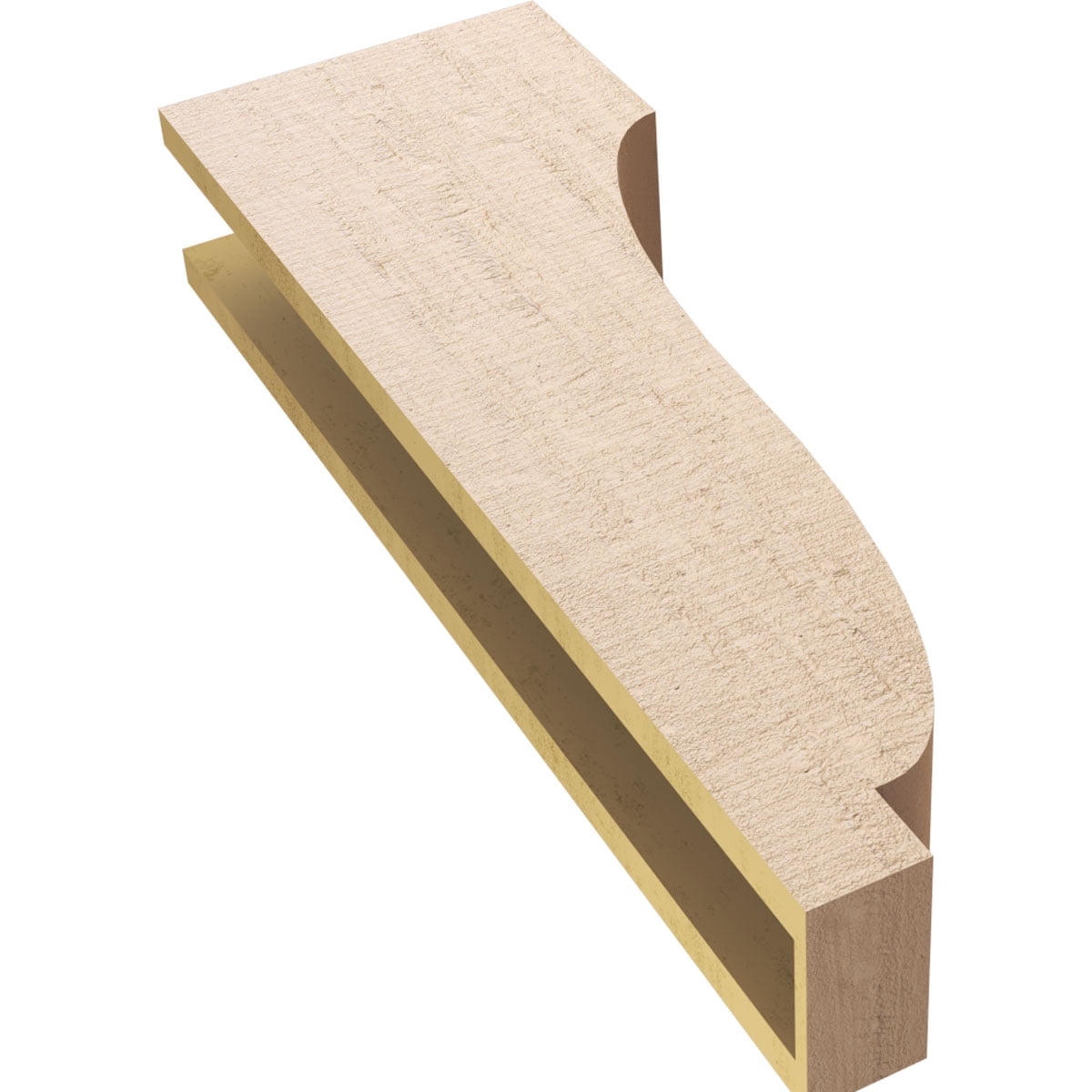 5"W x 10"D x 30"H Thin Van Buren Rough Cedar Woodgrain TimberThane Corbel, Primed Tan