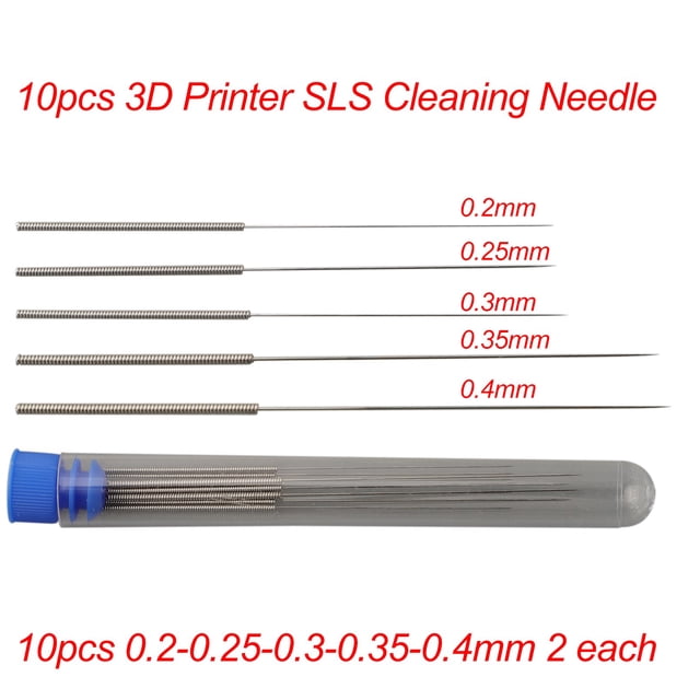 10 PCS/Box Metal Flexible Cleaning Needle for Nozzle for 3D Printer SLS