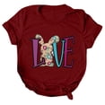 thumbnail image 3 of EGNMCR Easter T-shirt à Imprimé Graphique pour Femmes Chemises pour Femmes T-shirt Décontracté Ample à Col Rond à Manches Courtes Blouse à Imprimé de Lettres T-shirt T-shirt pour Femmes, 3 of 4