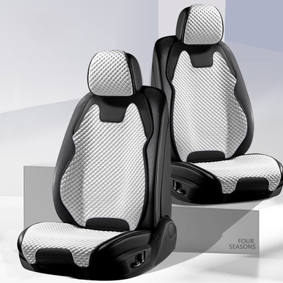 Adjustable Car Seat Cushion with Backrest and Headrest, Ventilated Cool Pad for All Seasons, Universal Fit and Comfortable Support