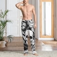 thumbnail image 2 of Honiee Skull and palm leaves for men - a sleek fusion of Straight Pajama Pants, versatile Lounge Pants, and cozy Sleepwear, all rolled into one-Large, 2 of 6