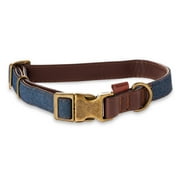 Vibrant Life Denim Dog Collar, Brown & Blue, Medium