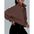 thumbnail image 3 of Anbech Women's Crop Zip Up Jacket Y2K Trendy Long Sleeve Fall Clothes, 3 of 6