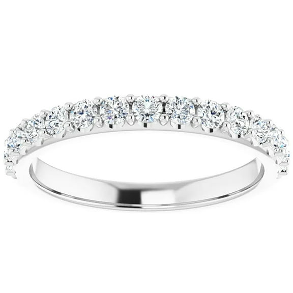 Pompeii 1/2Ct Lab Grown Diamond Stackable Anniversary Wedding Ring 14k White Gold