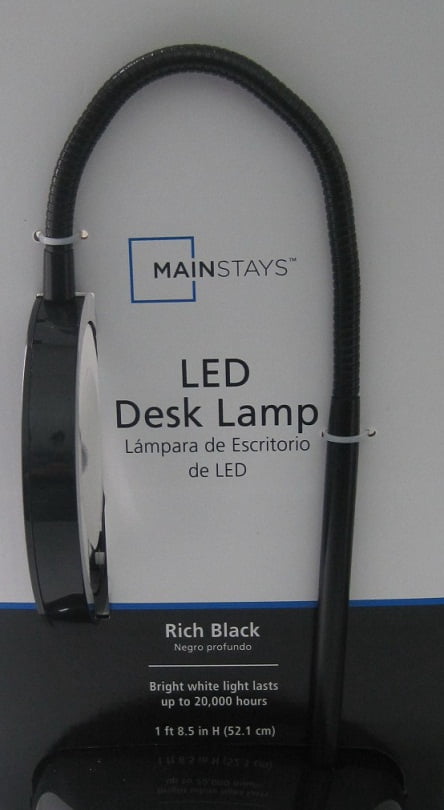 Mainstays LED Black Desk Lamp