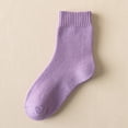 thumbnail image 3 of FhsagQ Socks Womens Socks Plus Size Womens Socks Solid Color Thickened Medium Length Tube Winter Warm Stockings Socks Womens Socks Fishnet Womens Socks Plus Size Purple One Size, 3 of 3