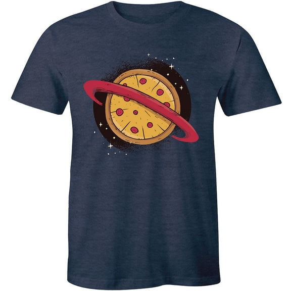 Yummy Pizza Saturn Ring Planet - Men's Crew Neck Gift T-Shirt